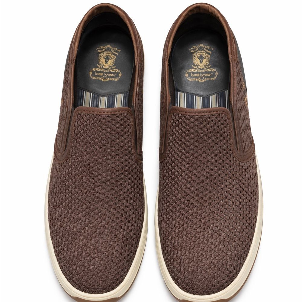 Base London Men’s Slip On Shoes‎ Size 11 Brown Mesh Loafers NWOT Casual Comfort